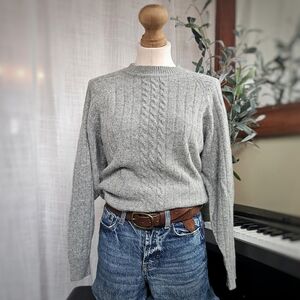 Vintage Sml Sport | Wool | Grey | Small | Cable Knit Sweater